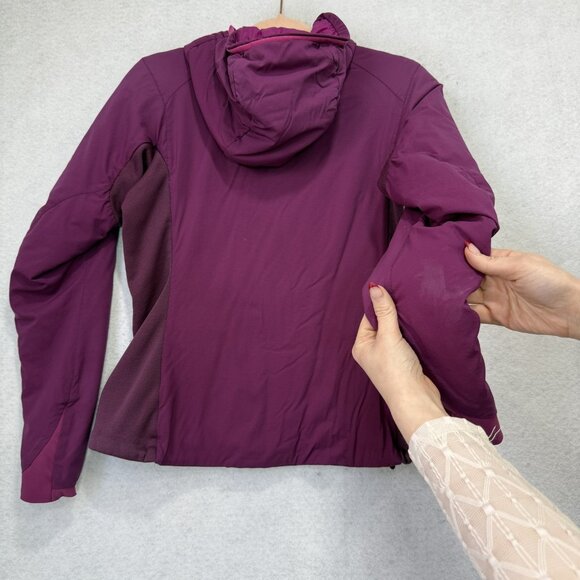 Arc'teryx Jacket Womens Small Purple Hooded Insulated Full Zip Fleece Hiking - Picture 9 of 15